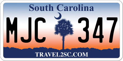 SC license plate MJC347