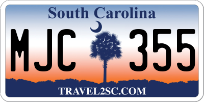 SC license plate MJC355