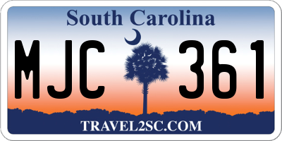 SC license plate MJC361