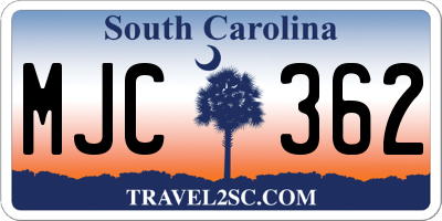 SC license plate MJC362