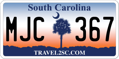 SC license plate MJC367