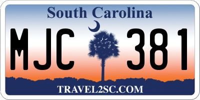 SC license plate MJC381