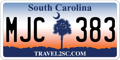 SC license plate MJC383