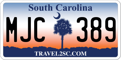 SC license plate MJC389