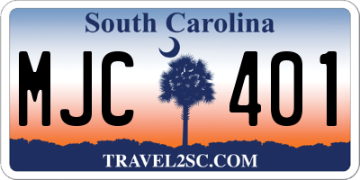 SC license plate MJC401