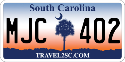 SC license plate MJC402