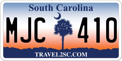 SC license plate MJC410