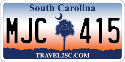 SC license plate MJC415