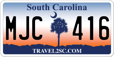 SC license plate MJC416