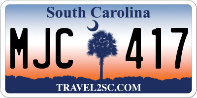 SC license plate MJC417