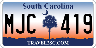 SC license plate MJC419