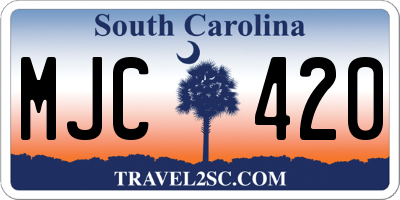 SC license plate MJC420