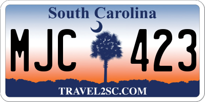 SC license plate MJC423
