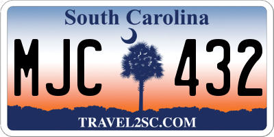 SC license plate MJC432