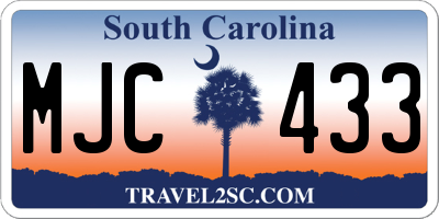 SC license plate MJC433