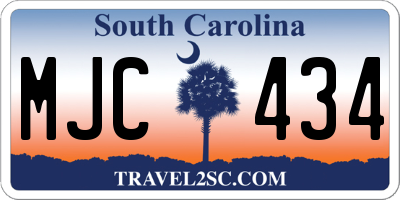 SC license plate MJC434