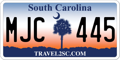 SC license plate MJC445