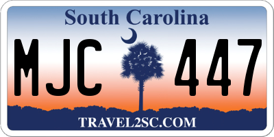 SC license plate MJC447