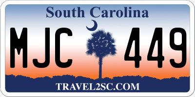 SC license plate MJC449