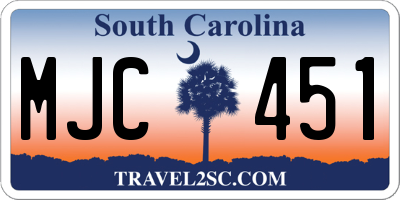 SC license plate MJC451