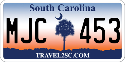 SC license plate MJC453