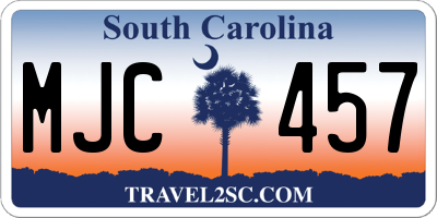 SC license plate MJC457
