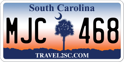 SC license plate MJC468