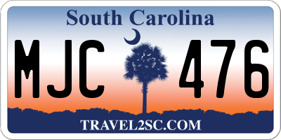 SC license plate MJC476