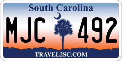 SC license plate MJC492