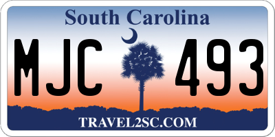 SC license plate MJC493