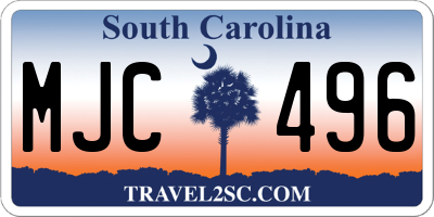 SC license plate MJC496