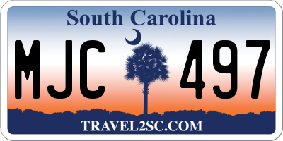 SC license plate MJC497