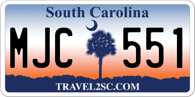 SC license plate MJC551