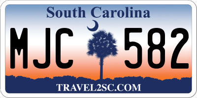 SC license plate MJC582