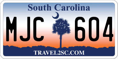 SC license plate MJC604