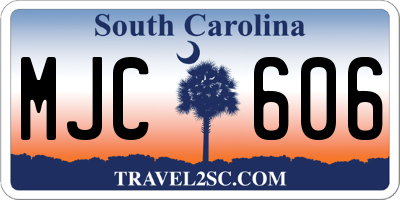 SC license plate MJC606