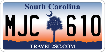 SC license plate MJC610