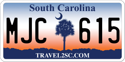 SC license plate MJC615