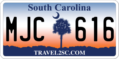 SC license plate MJC616