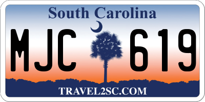SC license plate MJC619