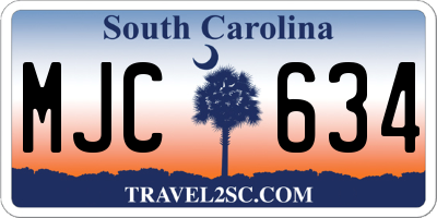 SC license plate MJC634