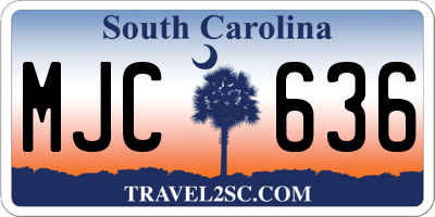 SC license plate MJC636