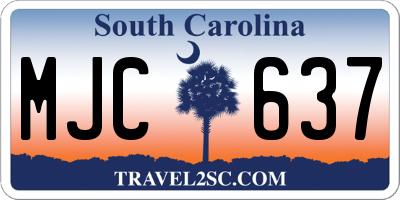 SC license plate MJC637