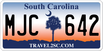 SC license plate MJC642
