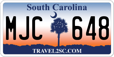 SC license plate MJC648