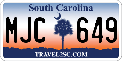 SC license plate MJC649
