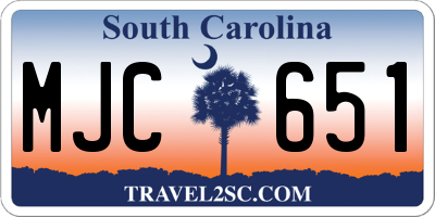 SC license plate MJC651