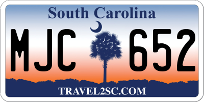 SC license plate MJC652