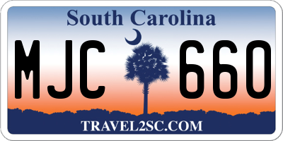 SC license plate MJC660