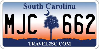 SC license plate MJC662